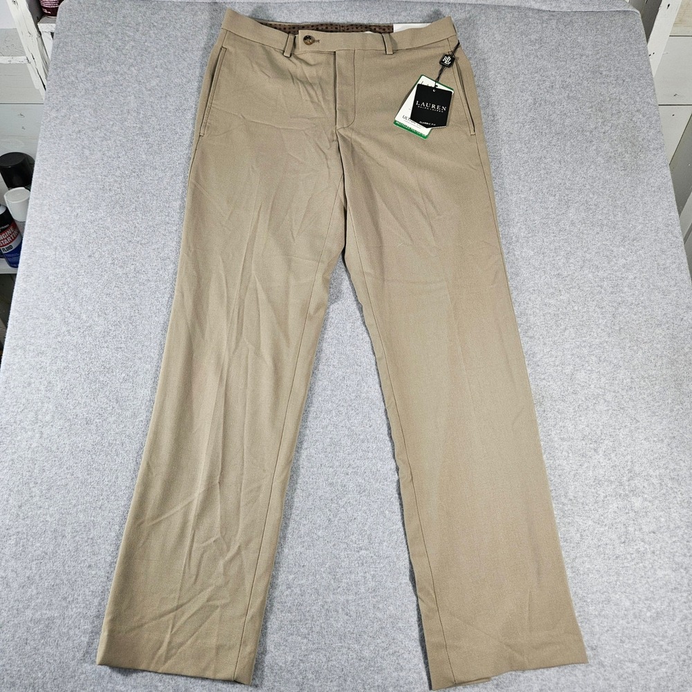 Lauren Ralph Lauren Pants Mens 30x30 Tan Dress Norton Classic Fit Ultra Flex NWT - Picture 9 of 10